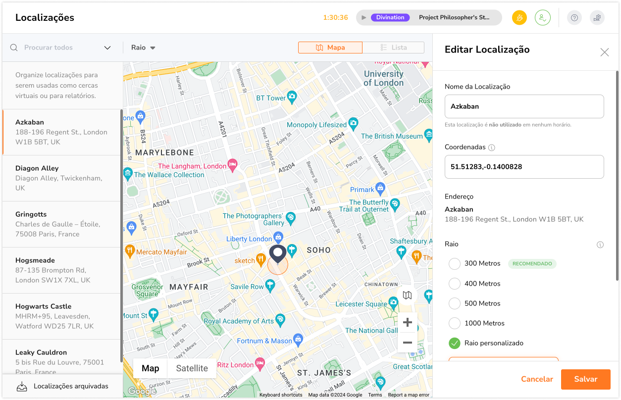 individual location edit info